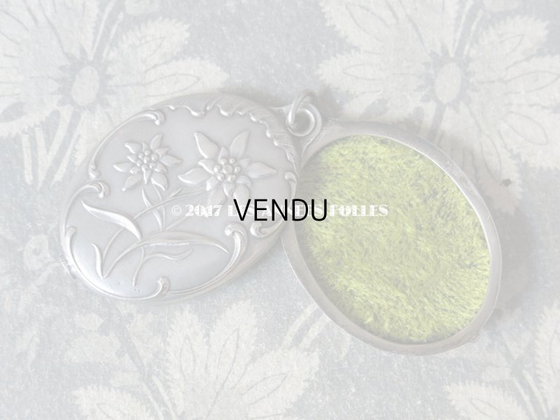 画像3: 1900年代 アンティーク シャトレーヌ 手鏡 エーデルワイス スライド式 ミラー ペンダント