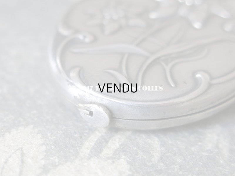 画像6: 1900年代 アンティーク シャトレーヌ 手鏡 エーデルワイス スライド式 ミラー ペンダント