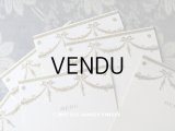 未使用 アンティーク メニュー MENU リボンと薔薇のガーランド