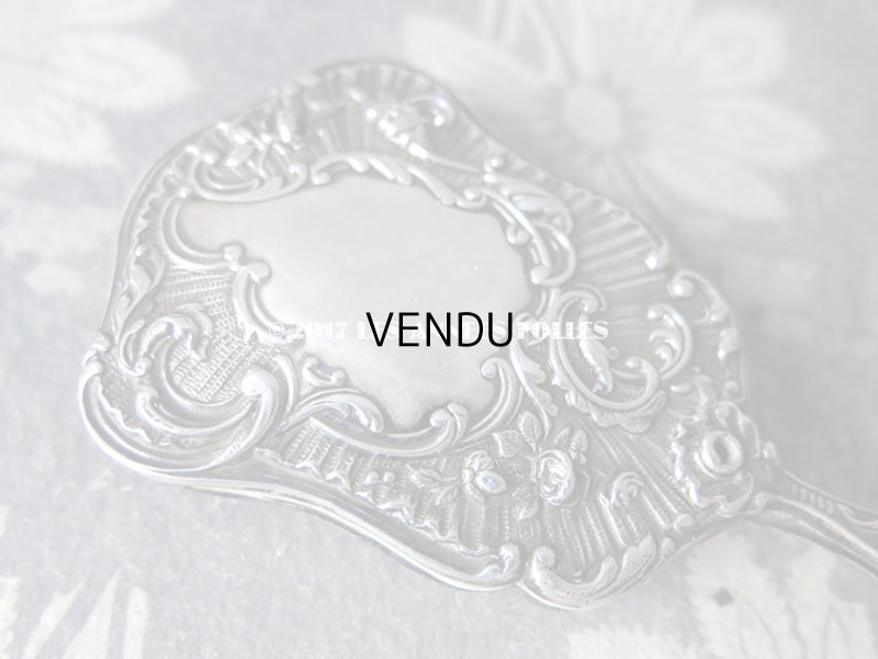 画像9: 1850年頃 アンティーク シルバー製 舞踏会の手帳 ミラー&ペンシル付 ファン型 CARNET DE BAL カルネ・ド・バル