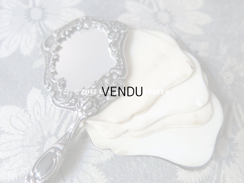 画像10: 1850年頃 アンティーク シルバー製 舞踏会の手帳 ミラー&ペンシル付 ファン型 CARNET DE BAL カルネ・ド・バル