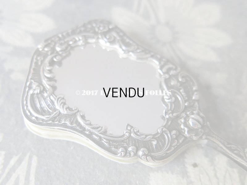 画像6: 1850年頃 アンティーク シルバー製 舞踏会の手帳 ミラー&ペンシル付 ファン型 CARNET DE BAL カルネ・ド・バル