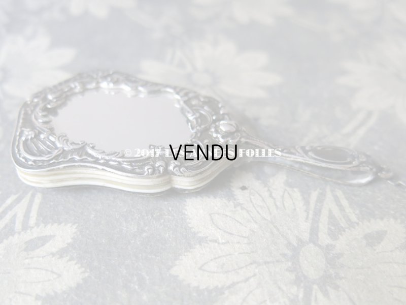 画像5: 1850年頃 アンティーク シルバー製 舞踏会の手帳 ミラー&ペンシル付 ファン型 CARNET DE BAL カルネ・ド・バル