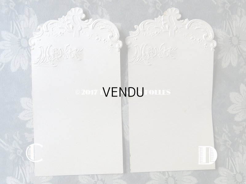 画像4: 未使用 アンティーク メニュー MENU ロカイユ装飾＆薔薇のガーランド