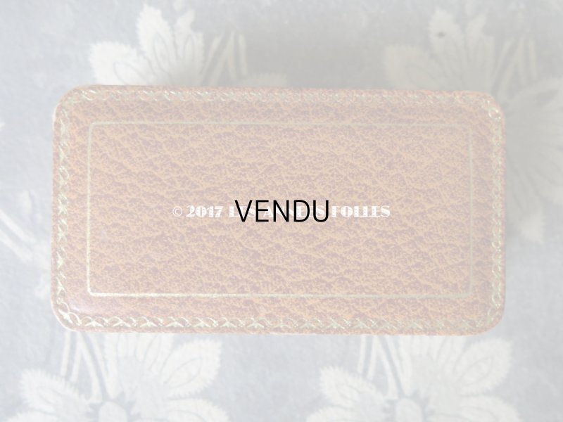 画像7: アンティーク ジュエリーボックス 金彩入り オレンジブラウン