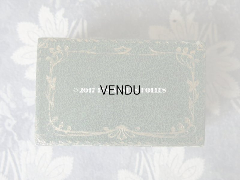 画像6: アンティーク ジュエリーボックス 金彩入り グリーン アールヌーヴォーの植物柄