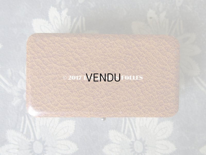 画像8: アンティーク ジュエリーボックス 金彩入り オレンジブラウン