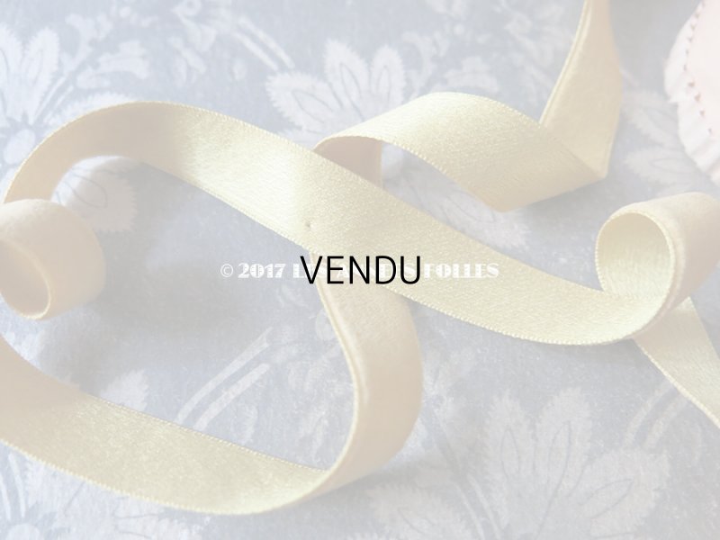 画像6: 19世紀末 アンティーク シルク製 ベルベット&サテンリボン 18mm幅 ダブルフェイス 6.9m マスタード色