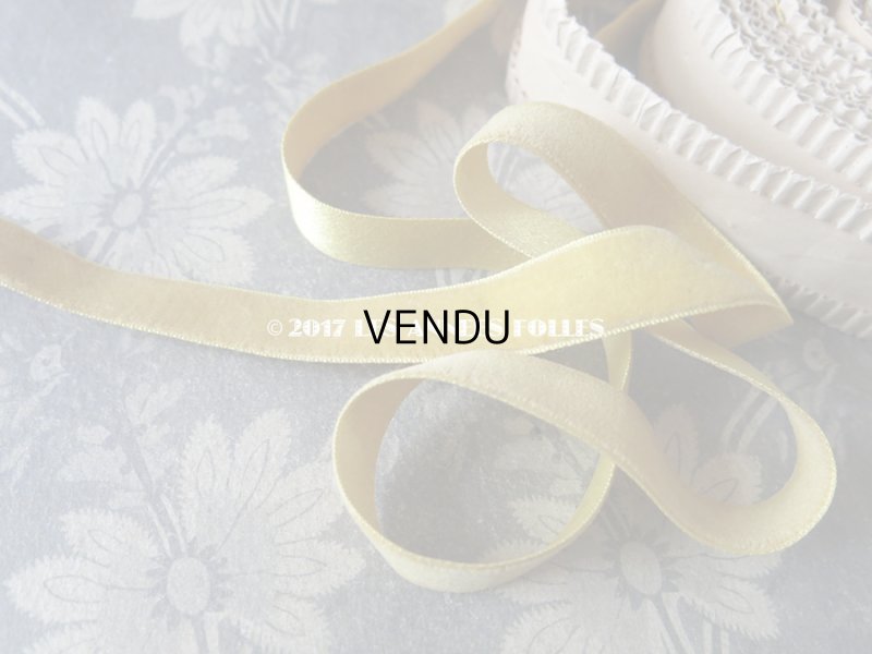 画像4: 19世紀末 アンティーク シルク製 ベルベット&サテンリボン 18mm幅 ダブルフェイス 6.9m マスタード色