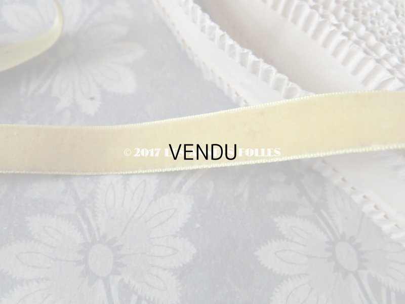 画像7: 19世紀末 アンティーク シルク製 ベルベット&サテンリボン 18mm幅 ダブルフェイス 6.9m マスタード色