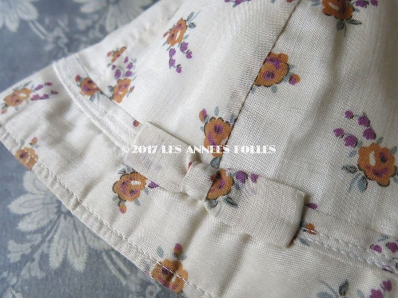 画像6: 未使用 1930年代 アンティーク  ラベル付　子供用帽子 花模様　クロッシェ リボン付