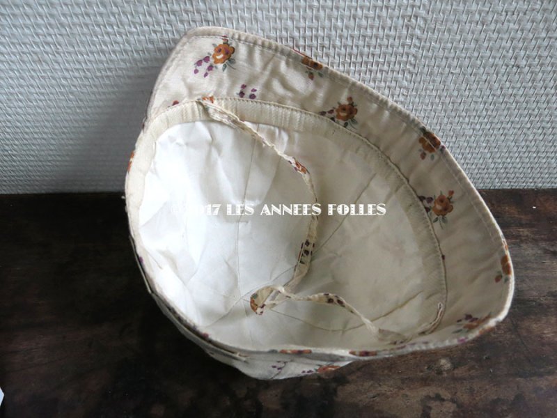 画像5: 未使用 1930年代 アンティーク  ラベル付　子供用帽子 花模様　クロッシェ リボン付