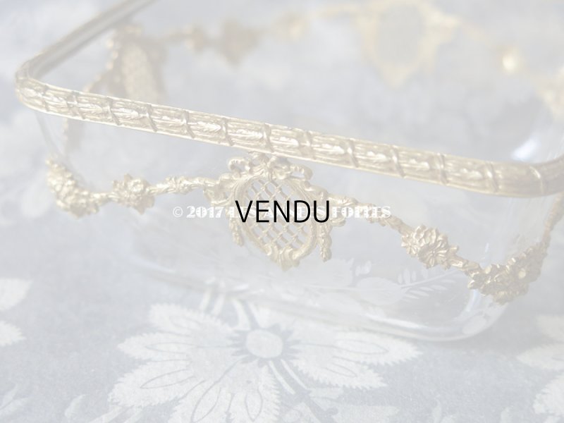 画像7: 1900年代 アンティーク 小物入れ ジュエリーボックス リボンのメダイヨン＆花のガーランド