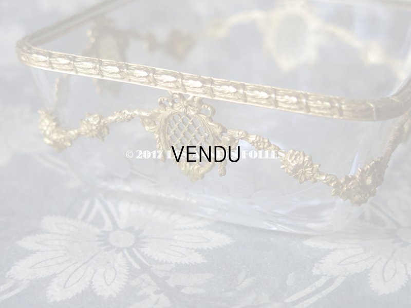 画像5: 1900年代 アンティーク 小物入れ ジュエリーボックス リボンのメダイヨン＆花のガーランド