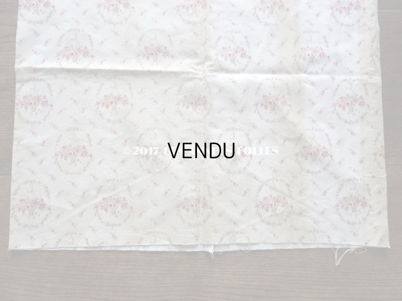 画像11: 1900年代 アンティーク  薔薇の花かごのぼかし柄 コットン製ファブリック 106×104cm