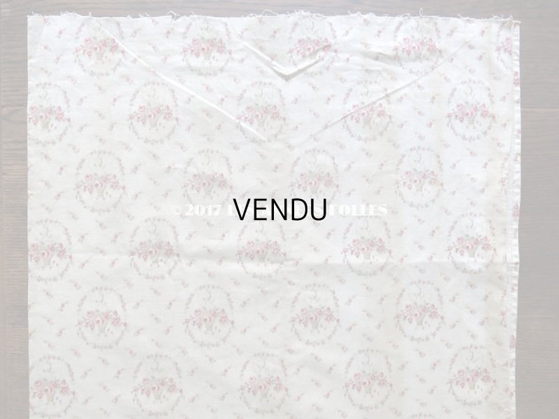 画像9: 1900年代 アンティーク  薔薇の花かごのぼかし柄 コットン製ファブリック 106×104cm