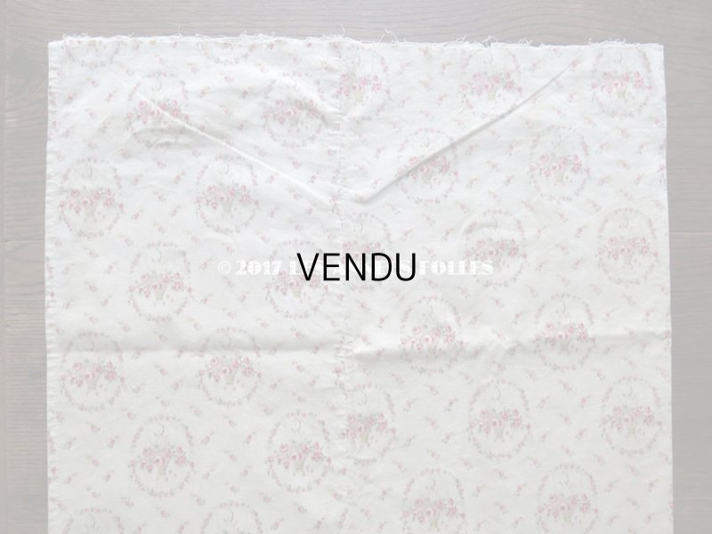 画像6: 1900年代 アンティーク  薔薇の花かごのぼかし柄 コットン製ファブリック 106×104cm