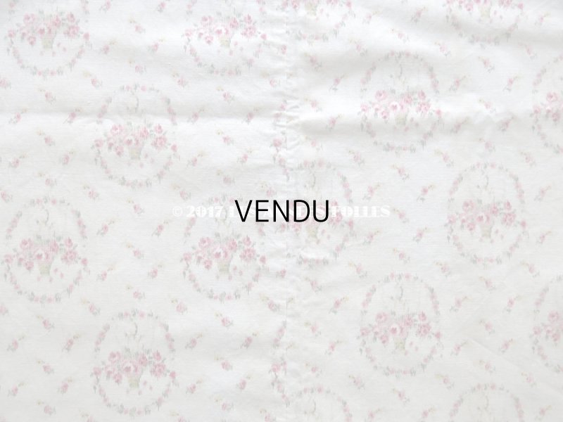 画像4: 1900年代 アンティーク  薔薇の花かごのぼかし柄 コットン製ファブリック 106×104cm