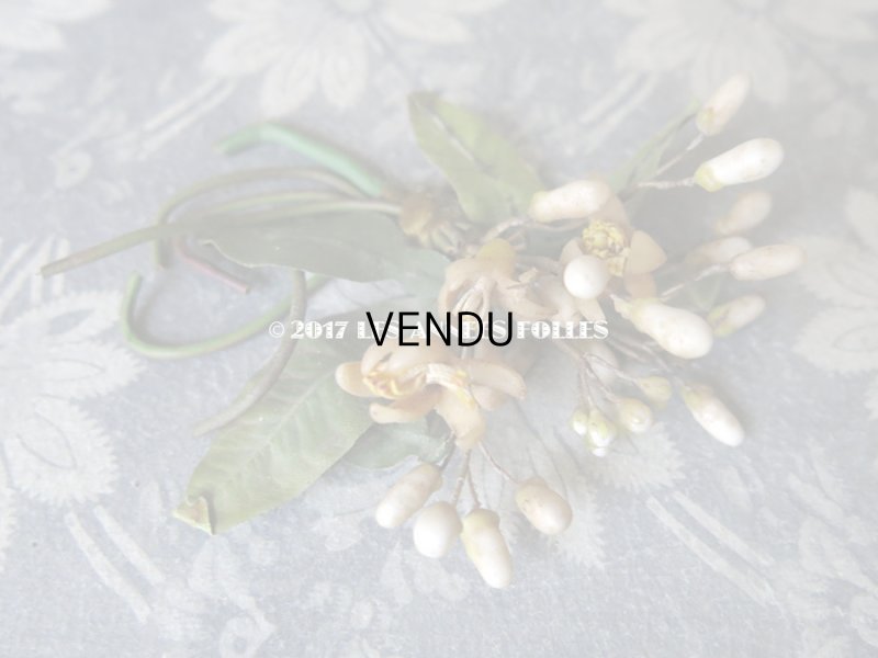 画像7: 1900年代 アンティーク ワックスフラワーのヘッドリース & ブローチ  結婚式 ウェディング ティアラ オレンジブロッサム