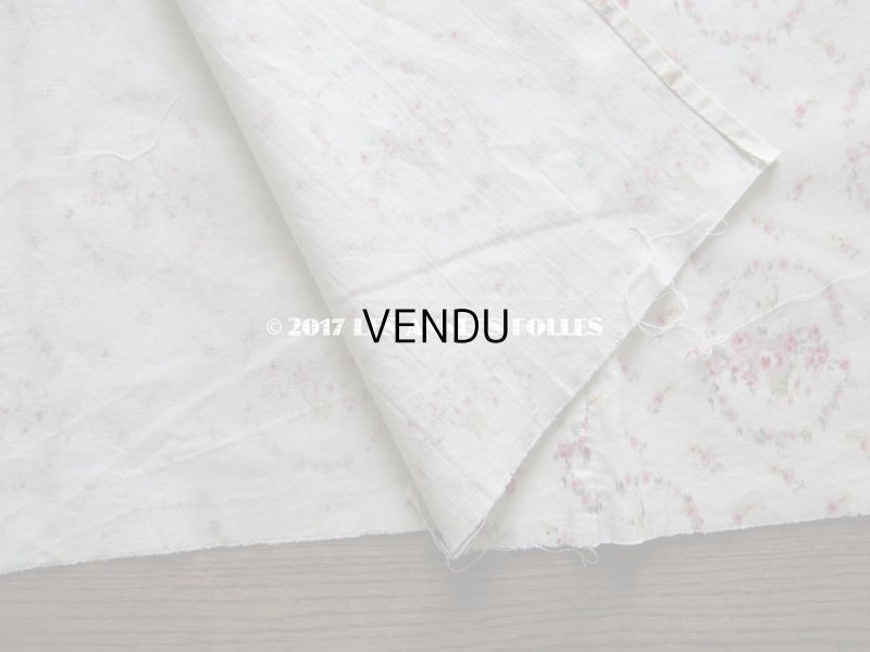 画像12: 1900年代 アンティーク  薔薇の花かごのぼかし柄 コットン製ファブリック 106×104cm