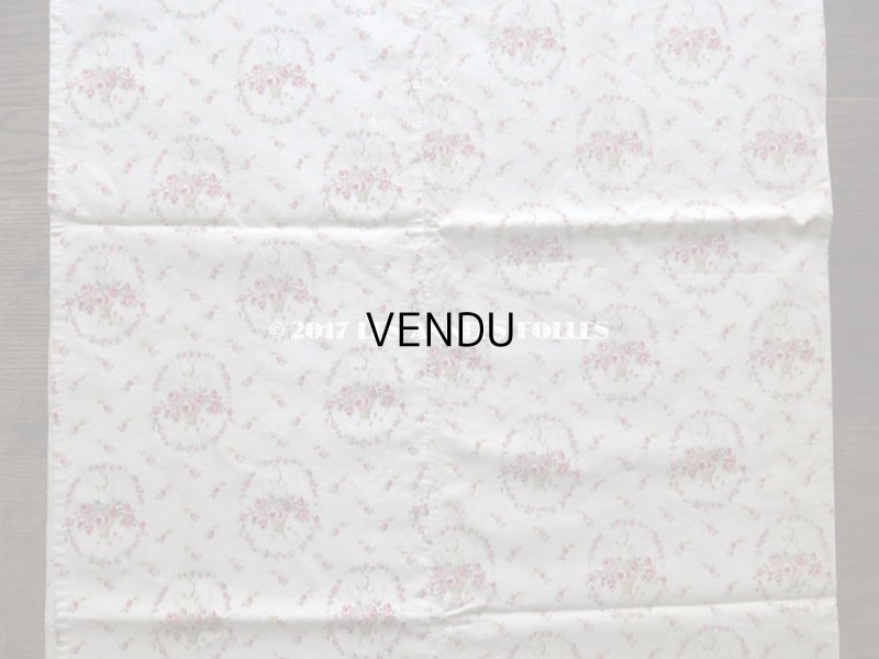 画像7: 1900年代 アンティーク  薔薇の花かごのぼかし柄 コットン製ファブリック 106×104cm