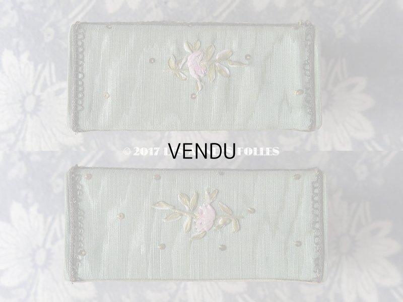画像5: 19世紀 アンティーク 薔薇の花かごのリボン刺繍入り　小さな引き出し箱