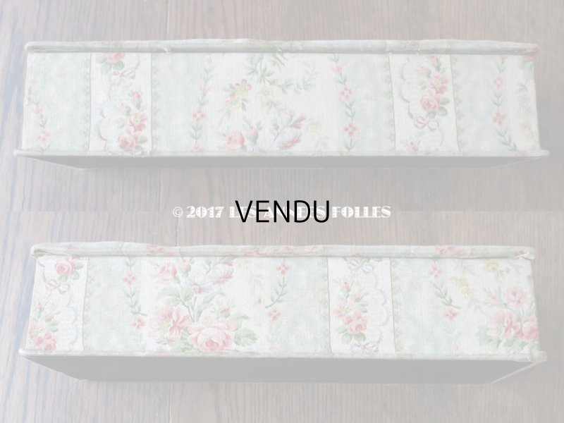 画像7: 1900年代 アンティーク 薔薇のブーケ&花のガーランド カルトナージュボックス