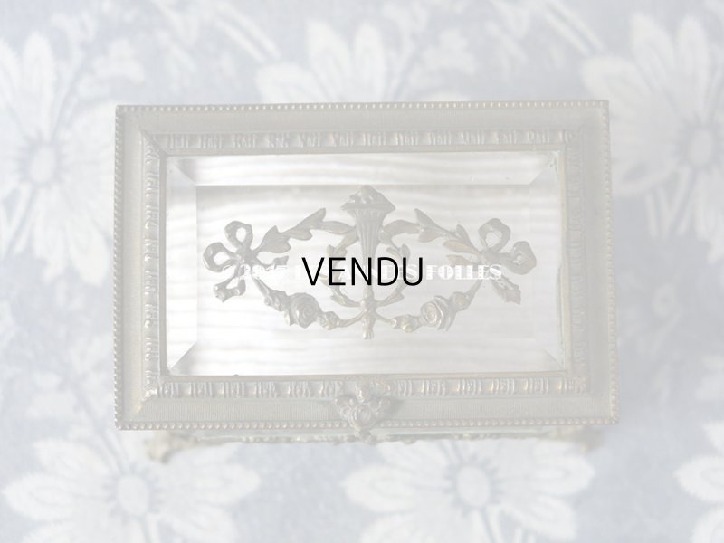 画像4: 19世紀 アンティーク ジュエリーボックス 薔薇とリボンのガーランド