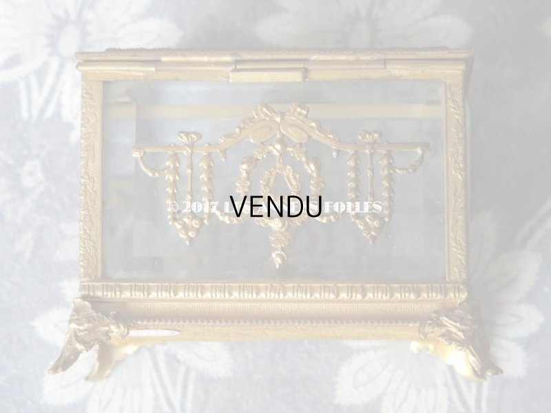 画像12: 19世紀 アンティーク ジュエリーボックス 薔薇とリボンのガーランド