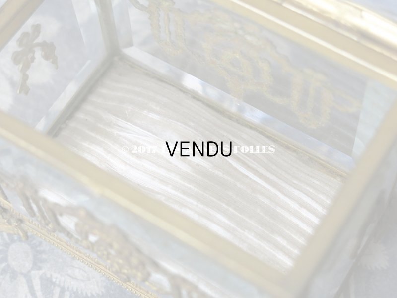 画像10: 19世紀 アンティーク ジュエリーボックス 薔薇とリボンのガーランド