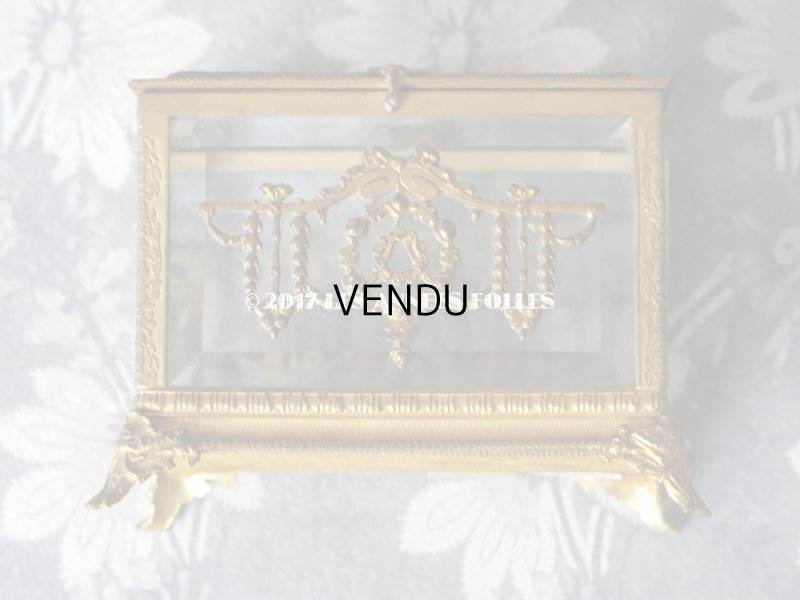 画像11: 19世紀 アンティーク ジュエリーボックス 薔薇とリボンのガーランド