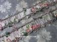 画像1: 18世紀 アンティーク シルク製 ジャガード織 リボン 花模様  (1)