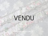 18世紀 アンティーク シルク製 ジャガード織 リボン 花模様 