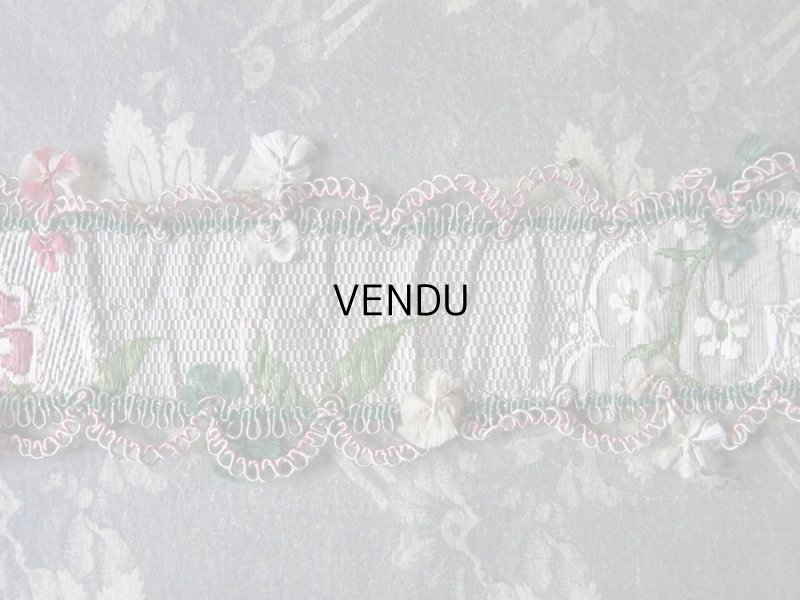 画像5: 18世紀 アンティーク シルク製 ジャガード織 リボン 花模様