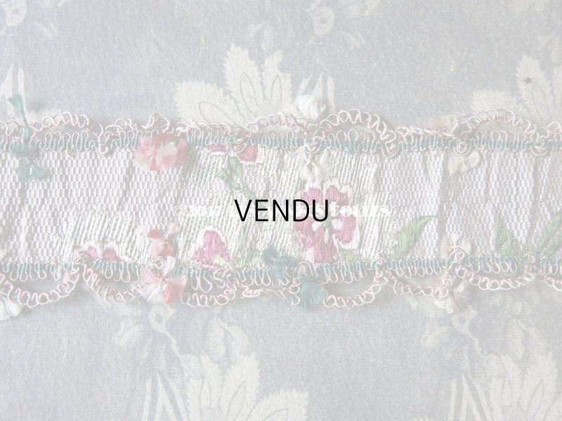 画像7: 18世紀 アンティーク シルク製 ジャガード織 リボン 花模様