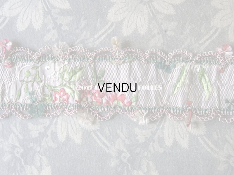 画像13: 18世紀 アンティーク シルク製 ジャガード織 リボン 花模様