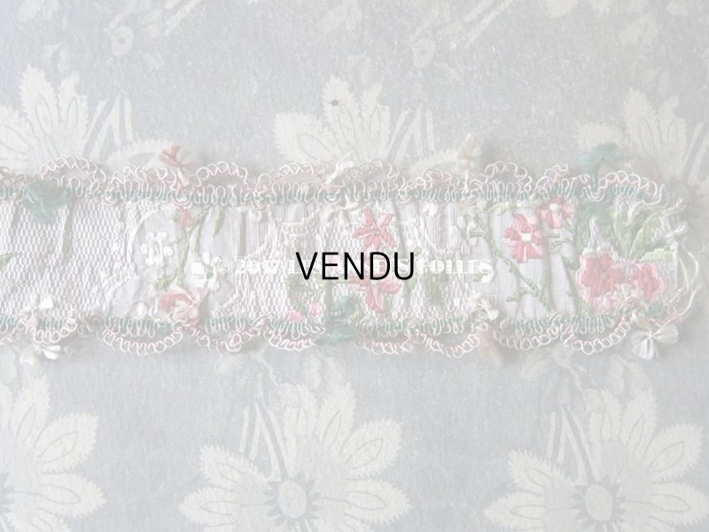 画像8: 18世紀 アンティーク シルク製 ジャガード織 リボン 花模様