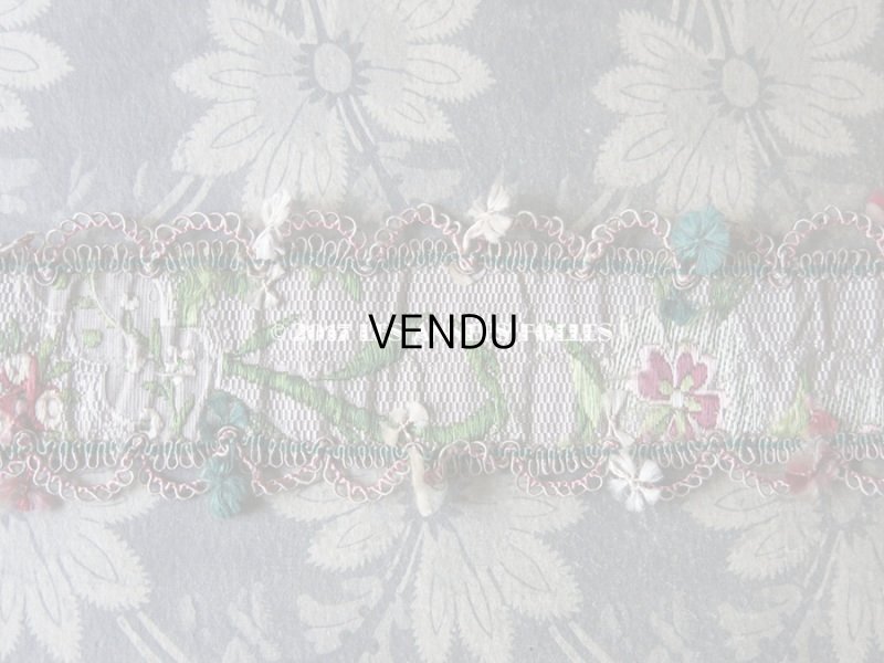 画像12: 18世紀 アンティーク シルク製 ジャガード織 リボン 花模様