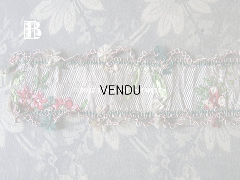 画像11: 18世紀 アンティーク シルク製 ジャガード織 リボン 花模様