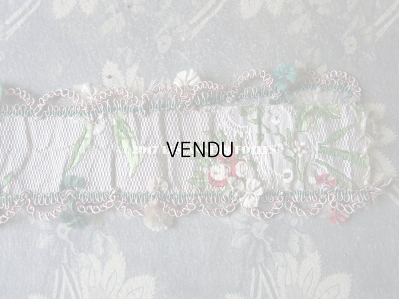 画像16: 18世紀 アンティーク シルク製 ジャガード織 リボン 花模様