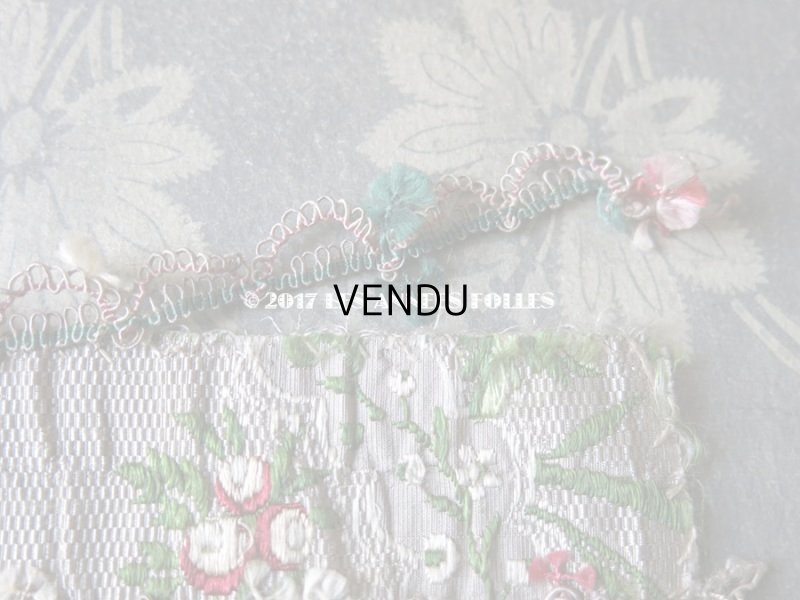 画像17: 18世紀 アンティーク シルク製 ジャガード織 リボン 花模様