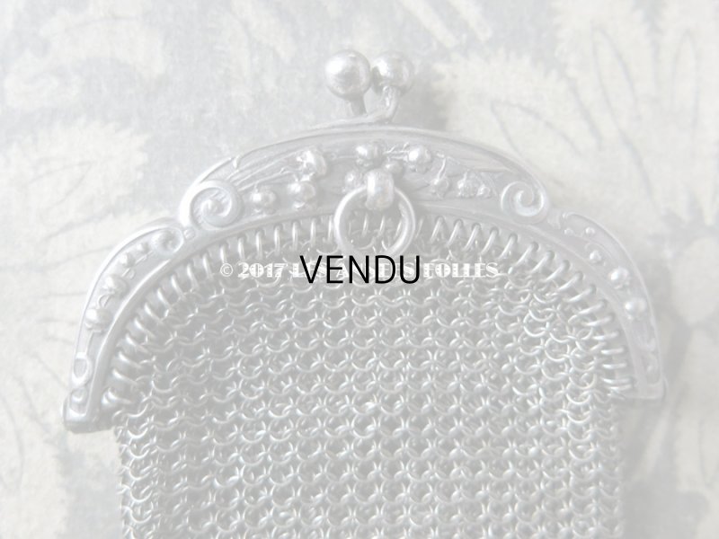 画像3: 1900年代 アンティーク シルバー製 鈴蘭 メタルメッシュのコインケース 仕切り付き