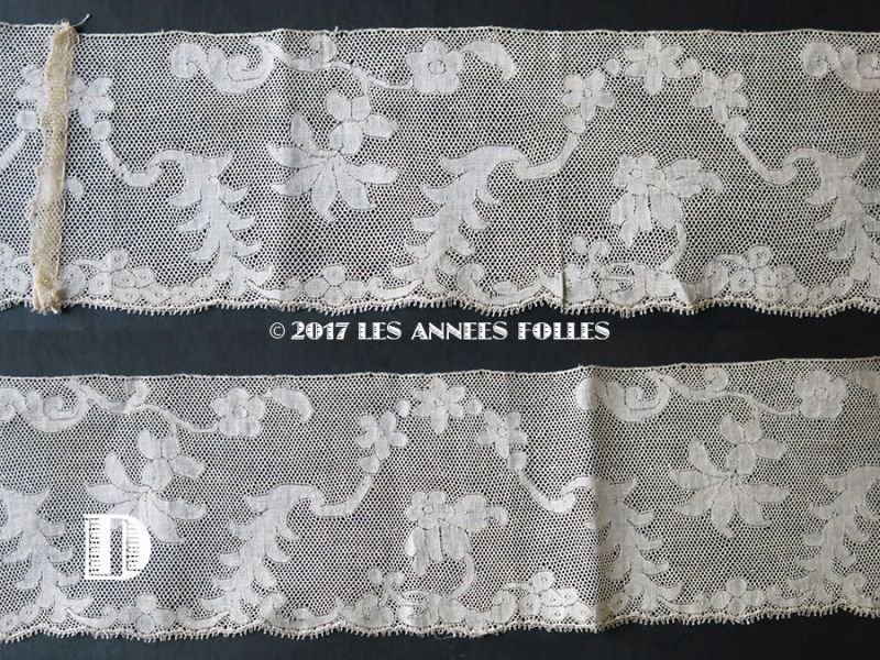 画像18: 18世紀 アンティーク 手編みの ヴァランシエンヌレース 花模様 