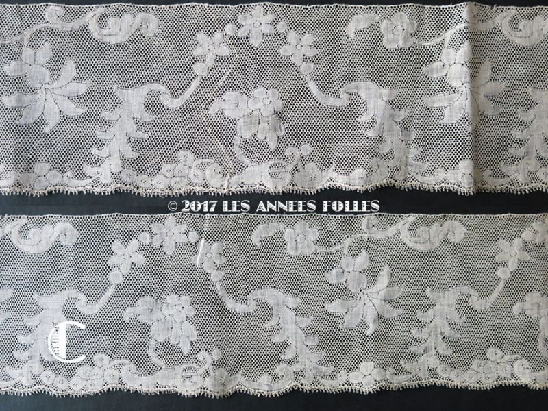 画像15: 18世紀 アンティーク 手編みの ヴァランシエンヌレース 花模様 