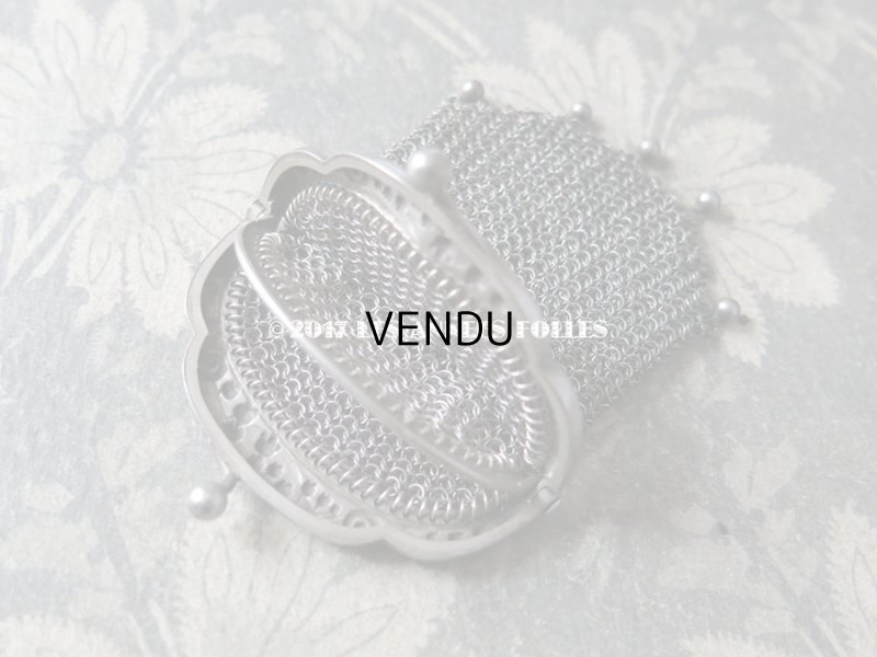 画像6: 1900年代 アンティーク シルバー製 鈴蘭 メタルメッシュのコインケース 仕切り付き