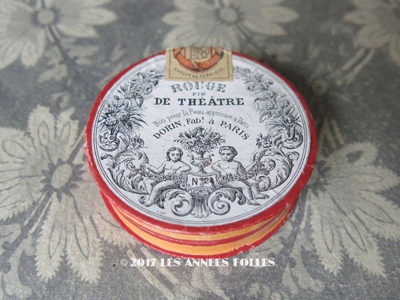 画像1: 1880年代 アンティーク 天使のチークパウダーボックス ROUGE FIN DE THEATRE - DORIN PARIS -