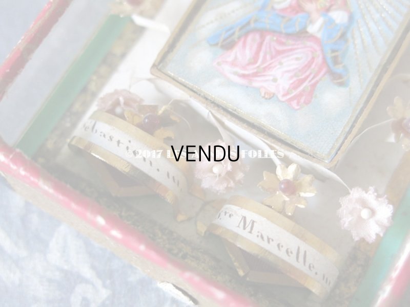 画像5: 19世紀 アンティーク ルリケール 聖遺物のガラスフレーム  聖人の遺品