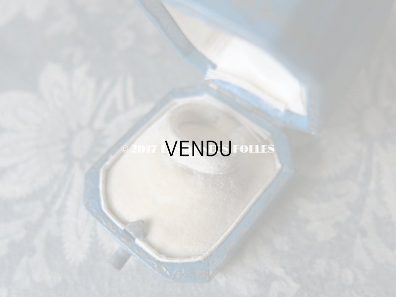 画像7: アンティーク ジュエリーボックス 金彩入り ブルー リングボックス