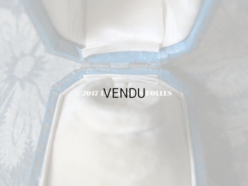 画像6: アンティーク ジュエリーボックス 金彩入り ブルー リングボックス