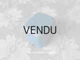 アンティーク ジュエリーボックス 金彩入り ブルー リングボックス